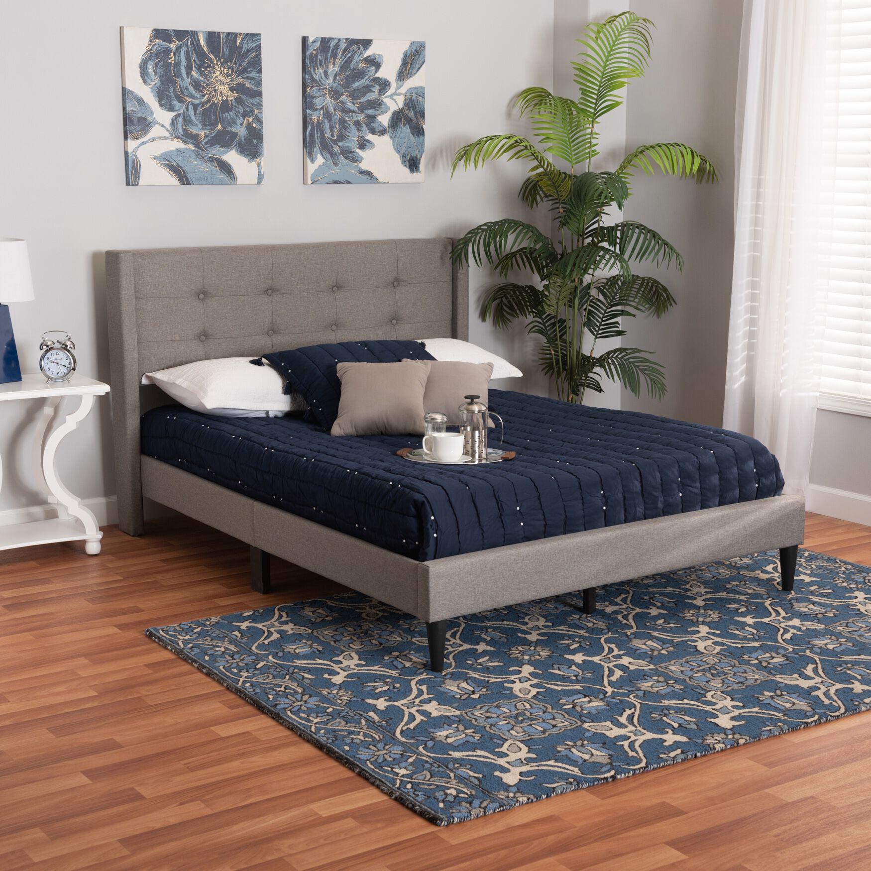 Casol Mid-Century Modern Transitional Upholstered Platform Bed, , alternate image number 14