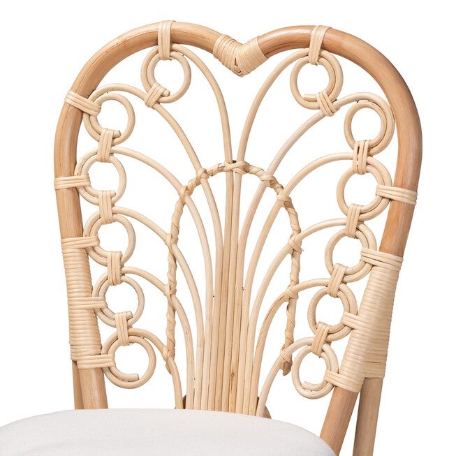 Jerica Modern Bohemian Natural Brown Rattan Dining Chair, , alternate image number null