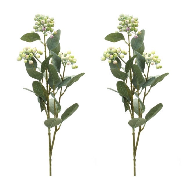 Berry Spray (Set of 2) 26 inchesH Polyester, GREEN/WHITE, alternate image number 2