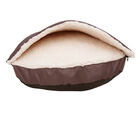 Happycare Tex Durable Oxford to Sherpa Pet Cave and Round Pet Bed, 25", with Removable top and Insert, Coffee, , alternate image number null