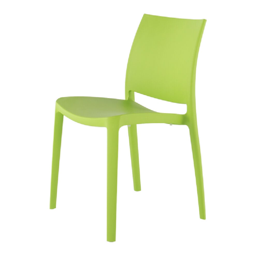 Set of 2 Sensilla Stackable Outdoor Dining Chairs, GREEN, alternate image number 2
