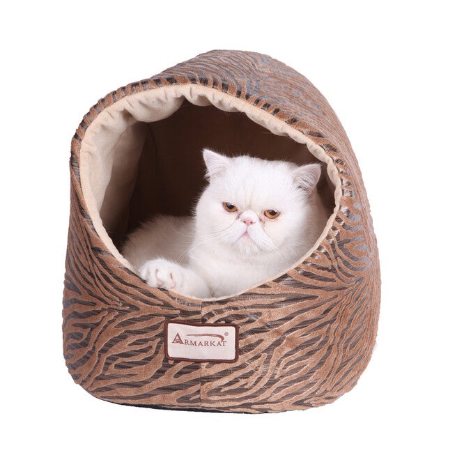 Winter Soft Warm Cat Dog Cave Bed, BRONZE, hi-res image number 0