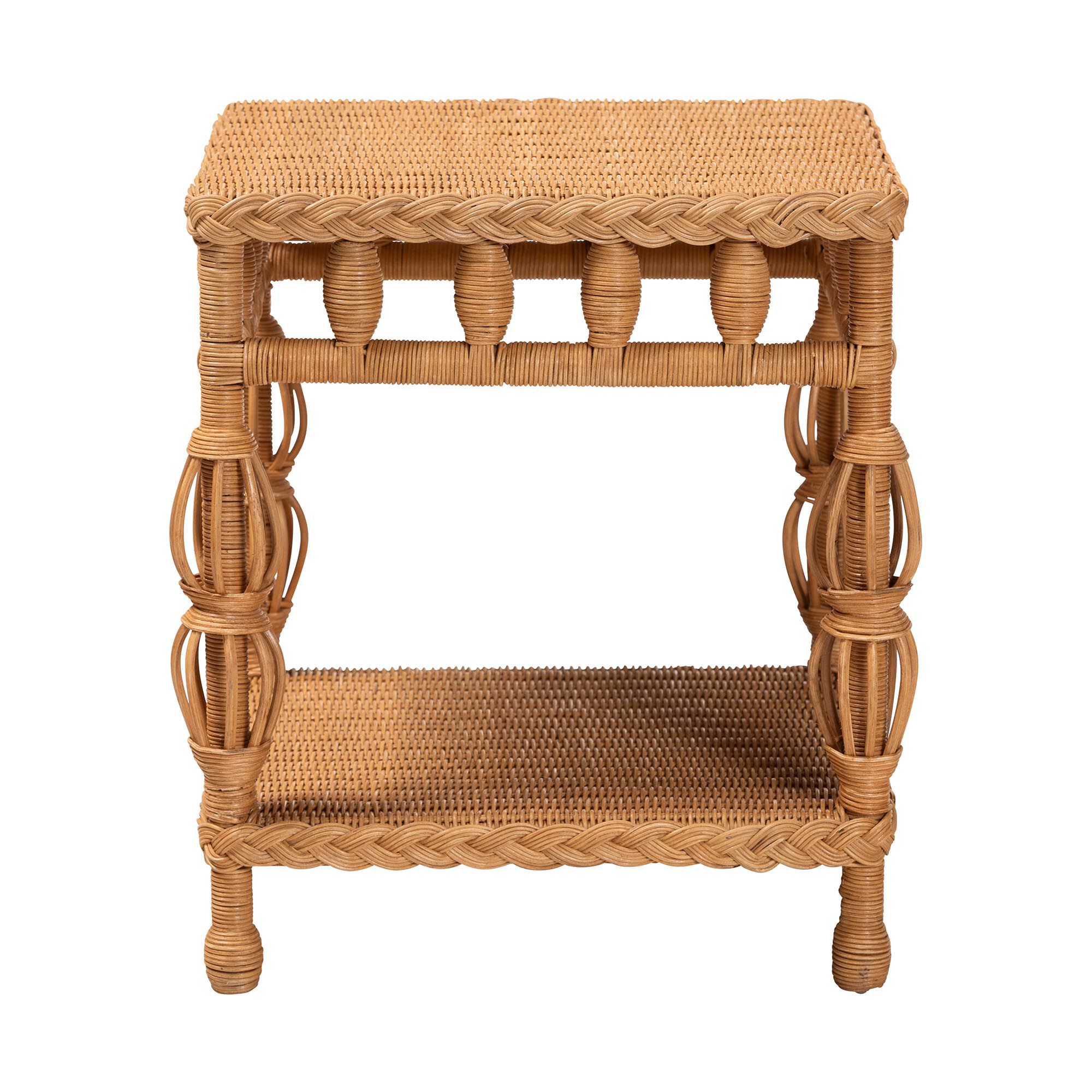 Dolby Natural Rattan End Table, LIGHT HONEY, alternate image number 2