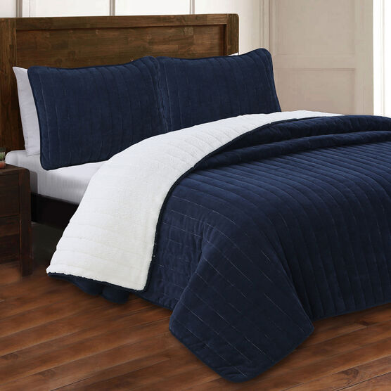 Estate Collection Caleb Corduroy Quilt Set, NAVY, hi-res image number null