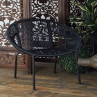 Black Metal Contemporary Outdoor Chair, , alternate image number null
