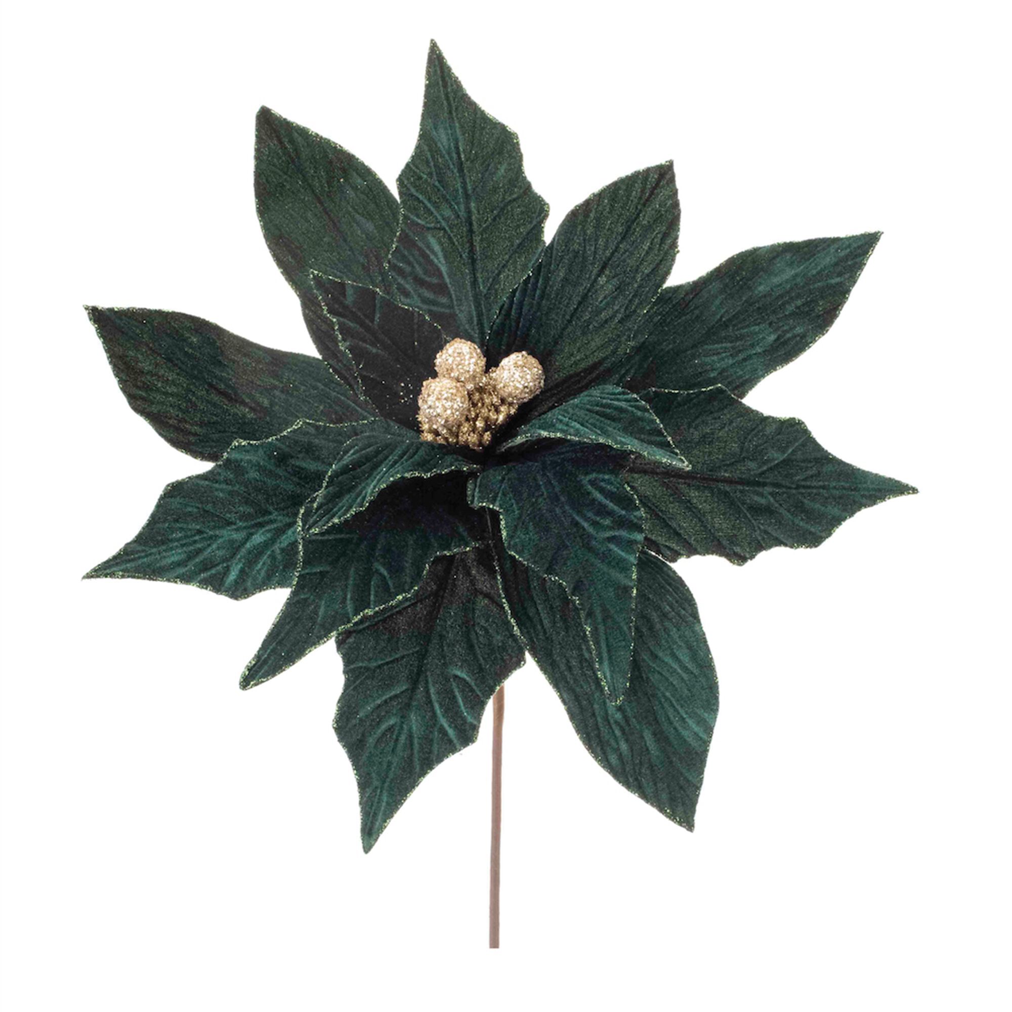 Forest Green Poinsettia Stem (Set of 2), GREEN, alternate image number 4