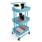 Home Basics 3 Tier Steel Rolling Utility Cart with 2 Locking Wheels, , alternate image number 5