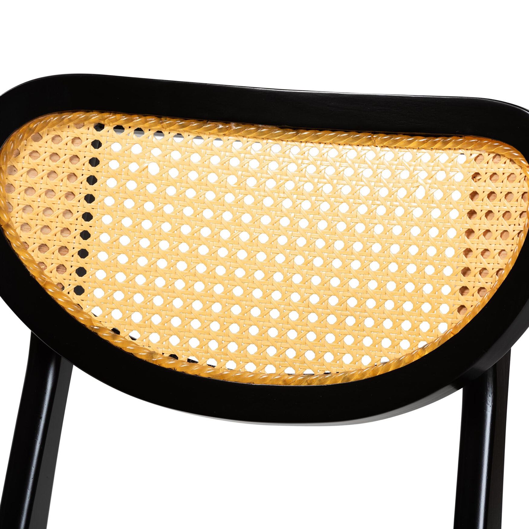 Hesper Mid-Century Modern Walnut Brown Finished Wood and Rattan 2-Piece Dining Chair Set, , alternate image number 9