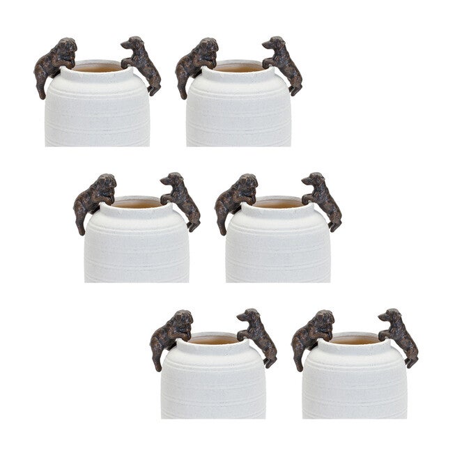 Mini Dachshund And Bull Dog Pot Hanger (Set Of 6), , alternate image number null