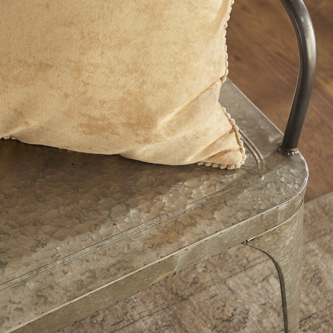 Silver Metal Farmhouse Bench, , alternate image number 5