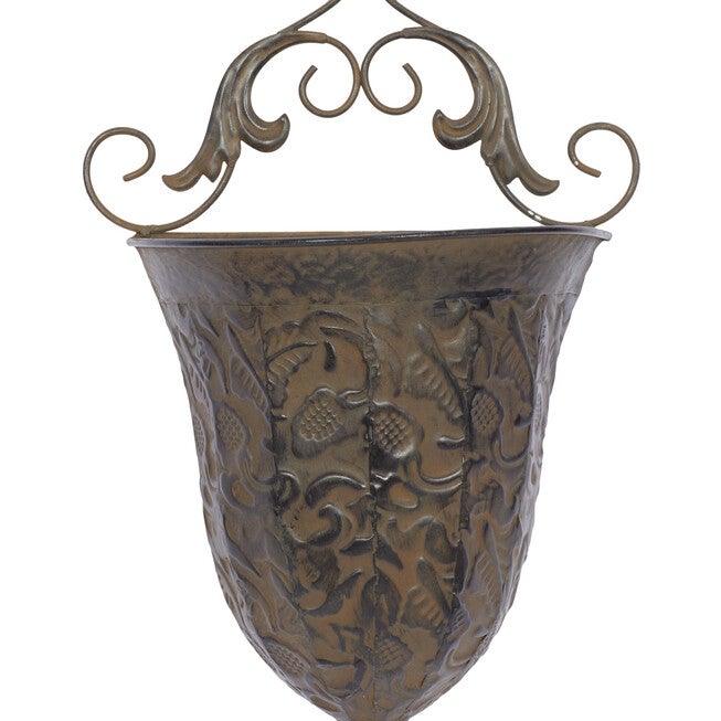 Set Of 2 Brown Metal Traditional Planter, , alternate image number 4