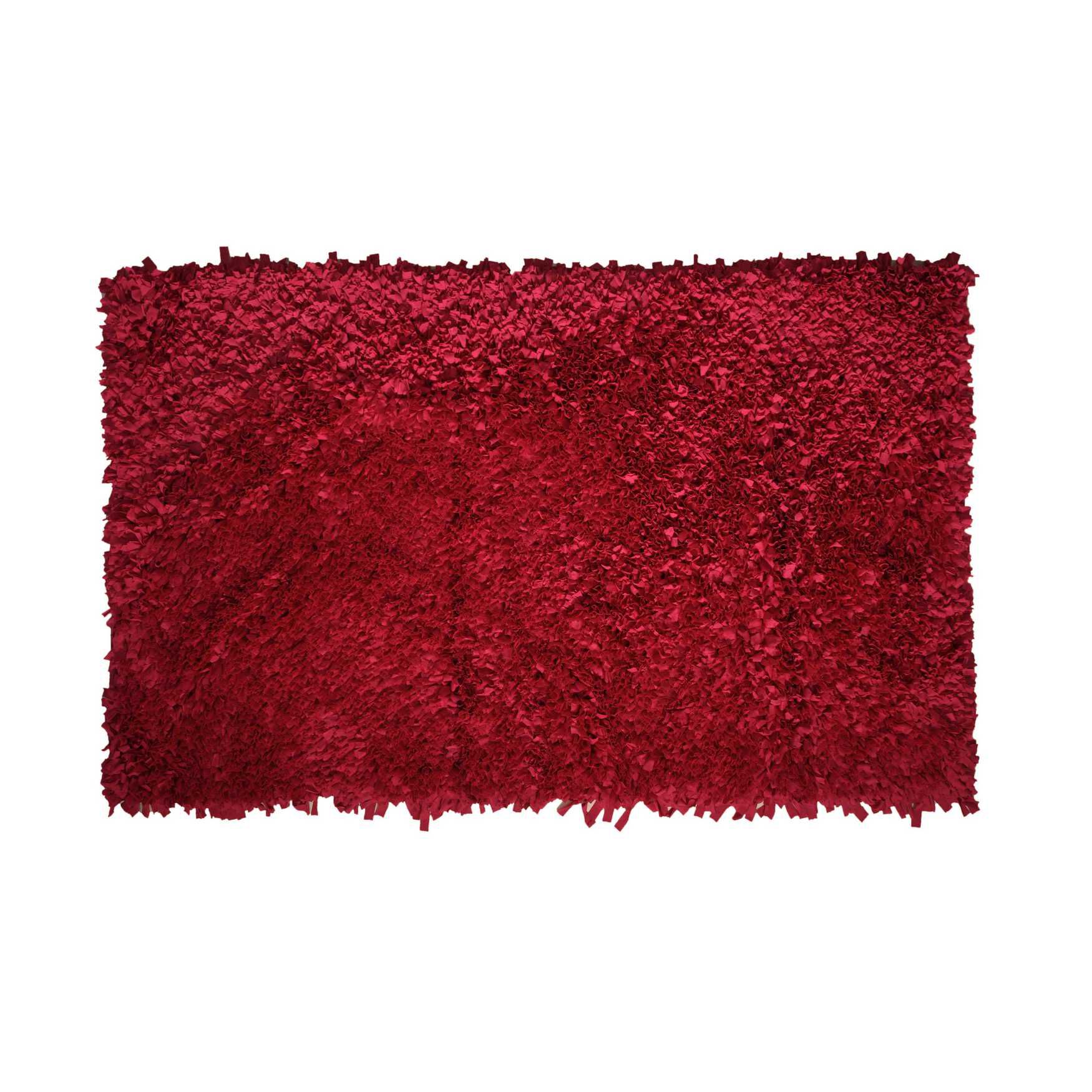 Bella Premium Jersey Shaggy Area Rug, RED, hi-res image number 0