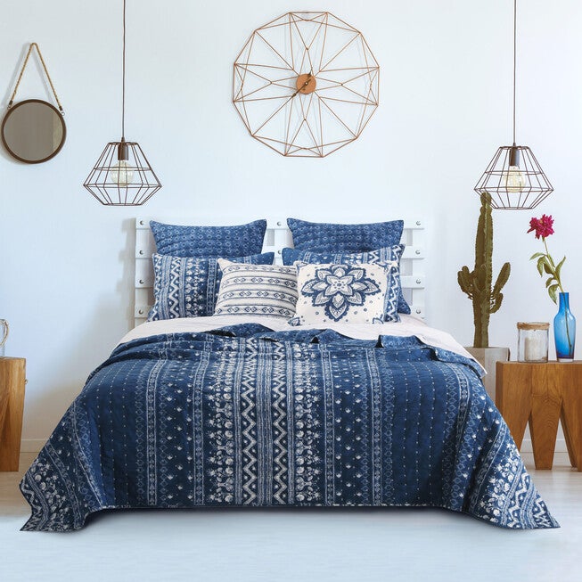 Embry Quilt Set , INDIGO, hi-res image number null