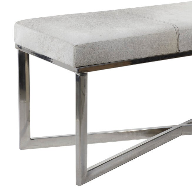 Grey Stainless Steel Contemporary Bench Bench, , alternate image number null