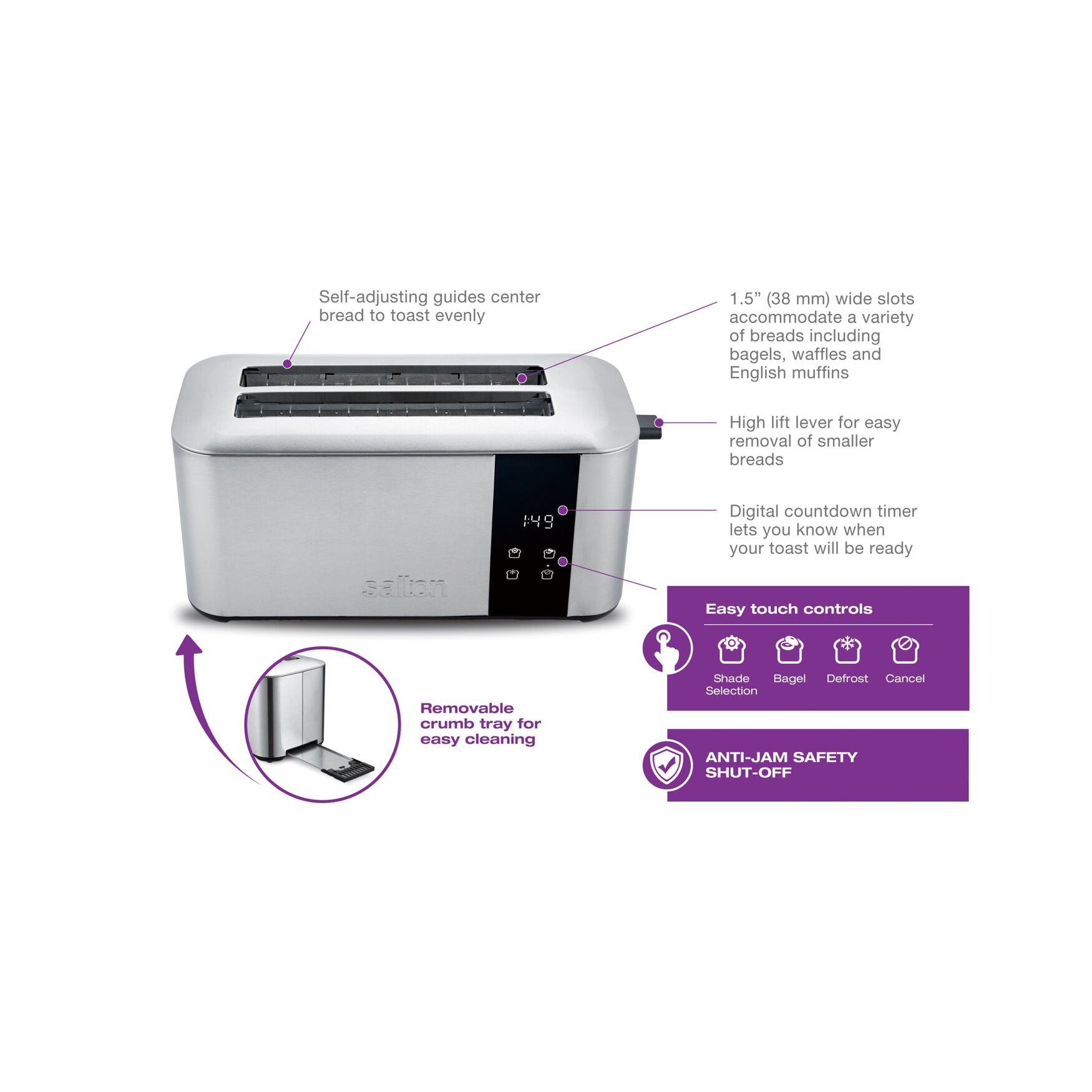 Salton&reg; 4-Slice Digital Toaster, , alternate image number 6