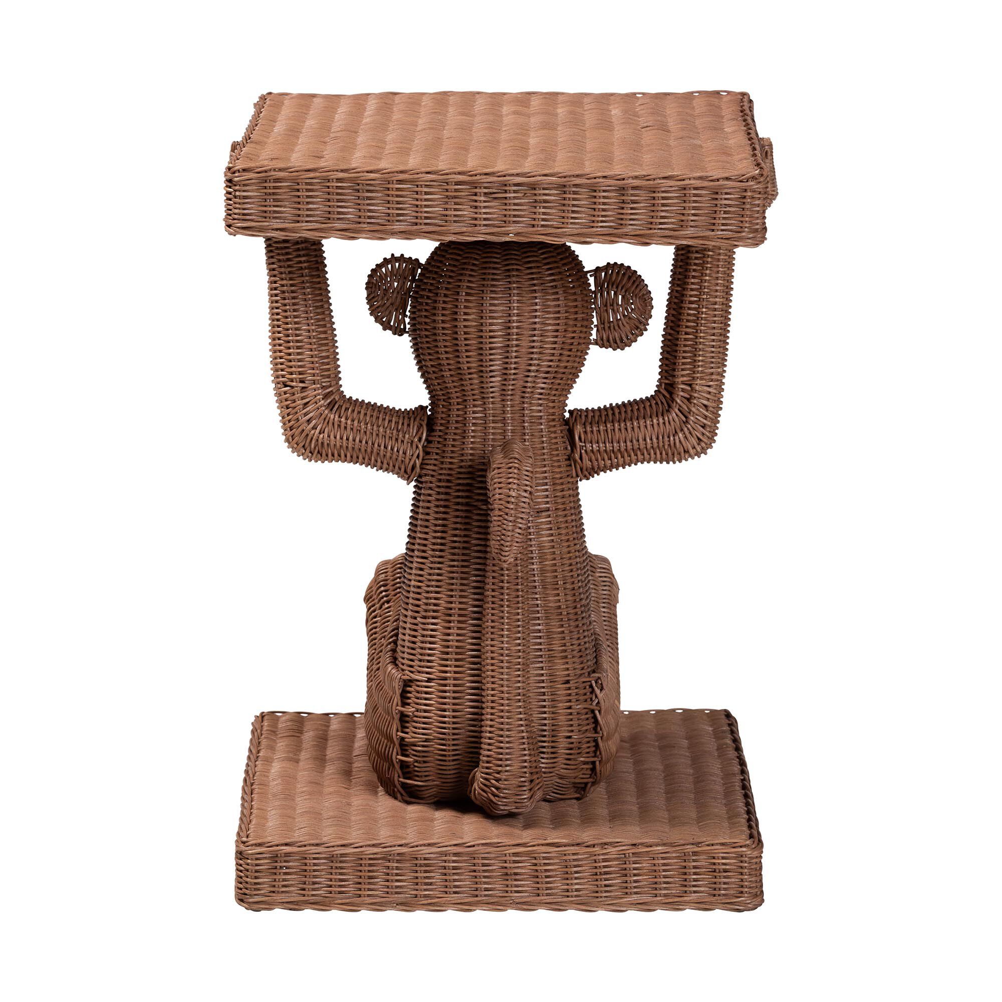 Miyoco Monkey End Table, LIGHT BROWN, alternate image number 4