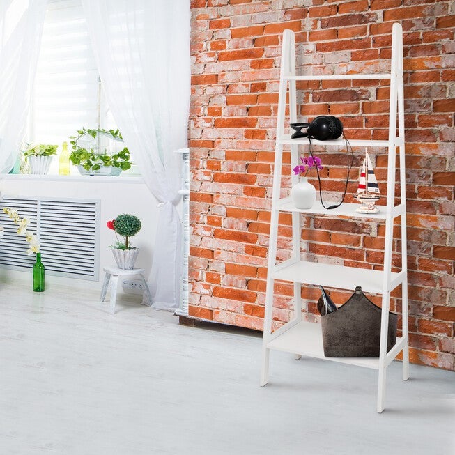 5-Shelf Ladder Bookcase-White, , alternate image number 8