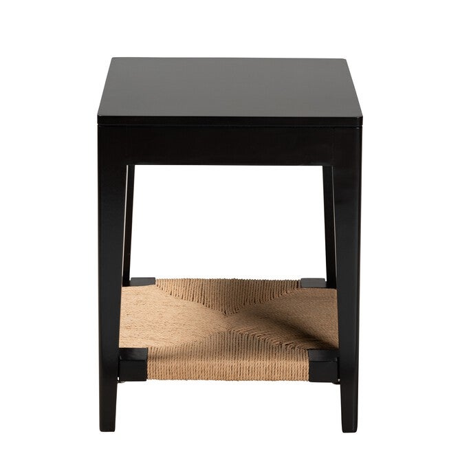 Freya Modern Bohemian Black Finished Bayur Wood End Table, , alternate image number 2