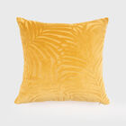 Palm Leave Velvet Accent Pillow, YELLOW, hi-res image number null