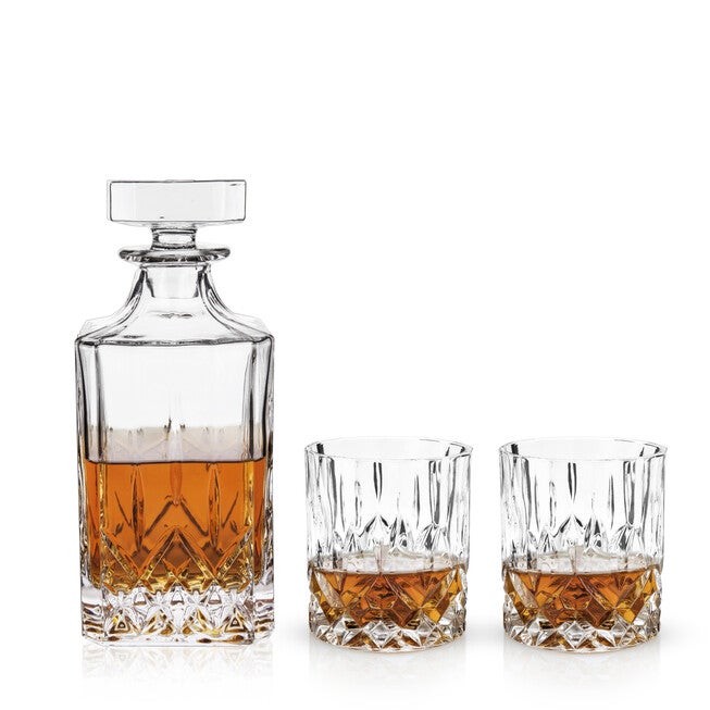 Admiral 3-Piece Decanter & Tumbler Set, CLEAR, hi-res image number null
