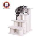 4 Steps Real Wood Ramp Dog Cat Pet Step Stairs Ramp, IVORY, hi-res image number null