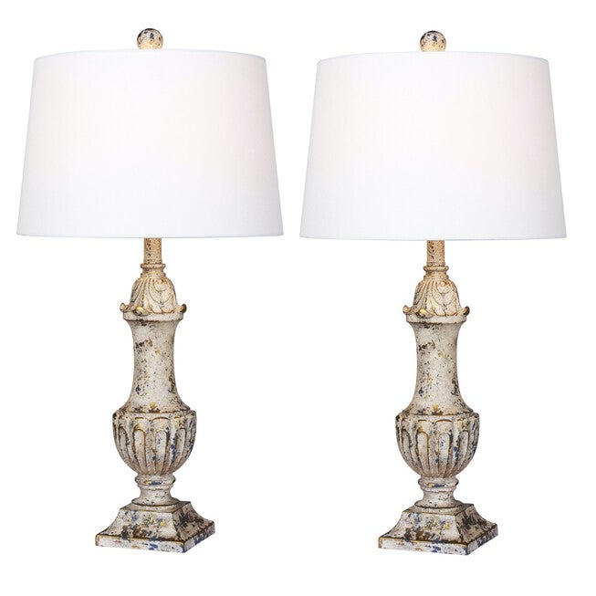 29.5 inches Antique Ivory Resin Table Lamp, , on-hover image number null