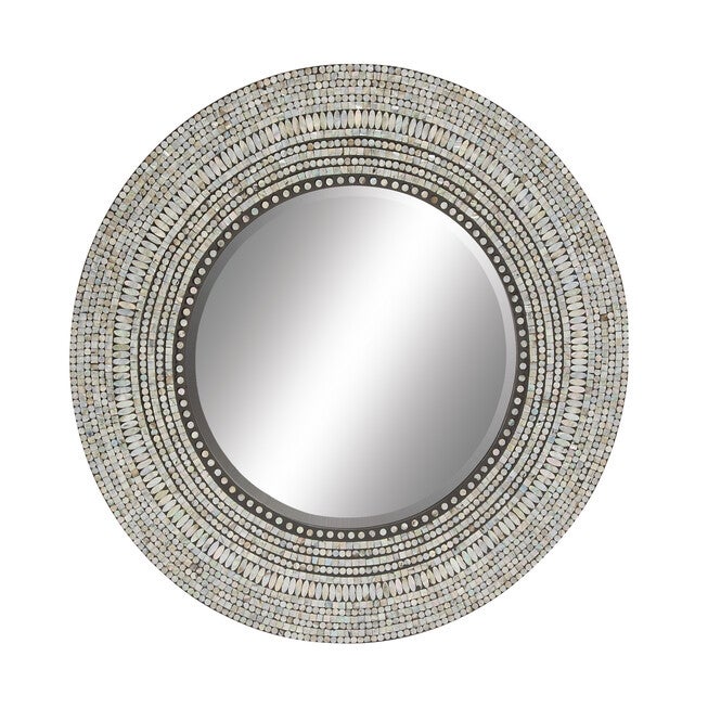 Grey Coastal Wood Wall Mirror, GREY, hi-res image number 0