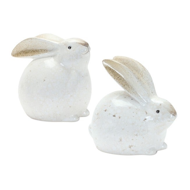 Bunny (Set of 4) 5.5 inchesH, 6 inchesH Terra Cotta, WHITE/BROWN, hi-res image number null