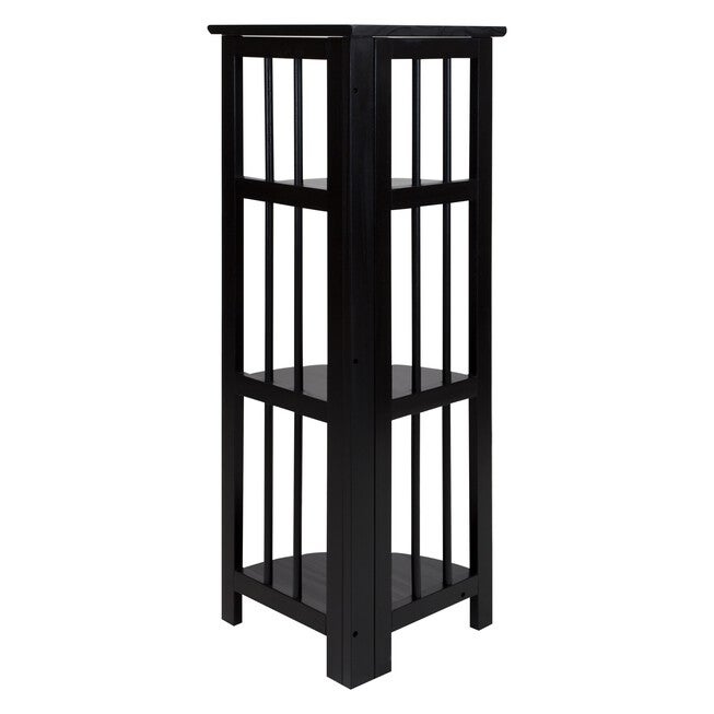 4-Shelf Corner Folding Bookcase-Black, , alternate image number 3