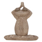 Brown Ceramic Eclectic Frogs Garden Sculpture, BROWN, hi-res image number null