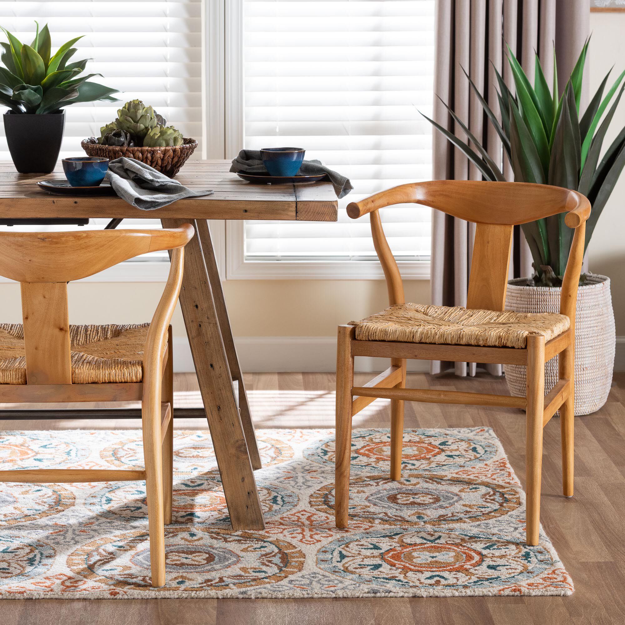 Fika Dining Chair with Woven Seagrass Seat, HONEY, hi-res image number 0