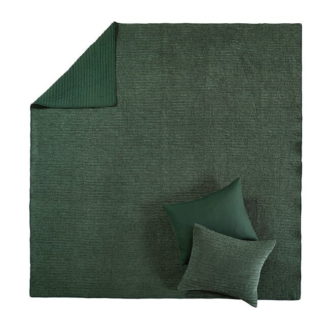 Velvet Crush Textured Finely Stitched Quilt Set, FOREST, alternate image number 2