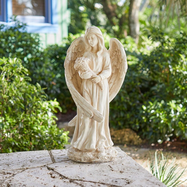 26 inchesH Angel Statue, IVORY, hi-res image number 0