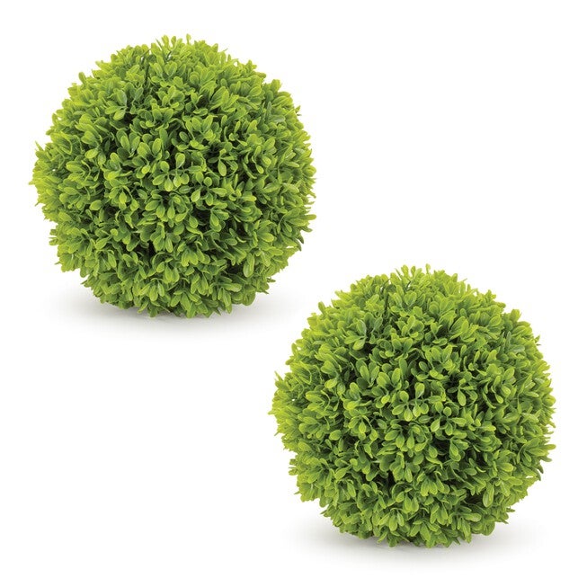 Boxwood Foliage Orb (Set of 2), GREEN, alternate image number 1