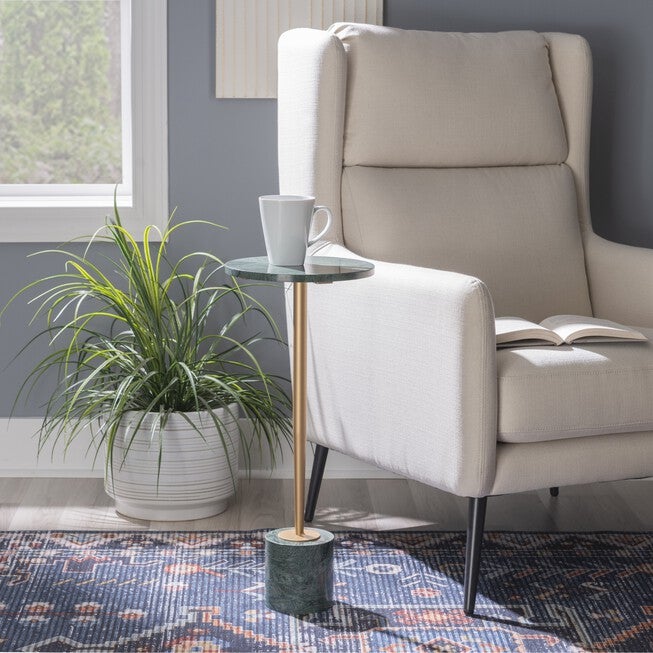 Ayleen Green Marble Gold Drink Table Accent Tables (Including End Tables), , alternate image number null