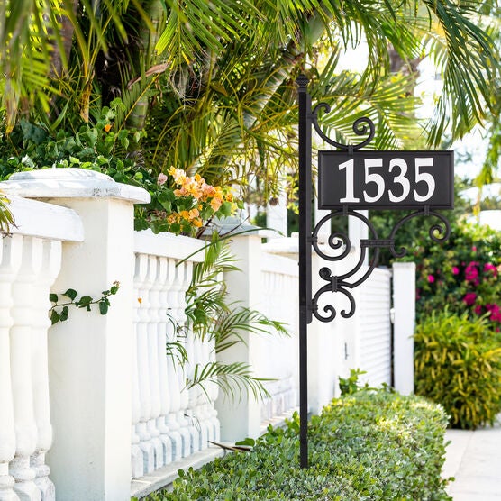Nite Bright Ironwork Reflective Address Post Sign, , alternate image number null