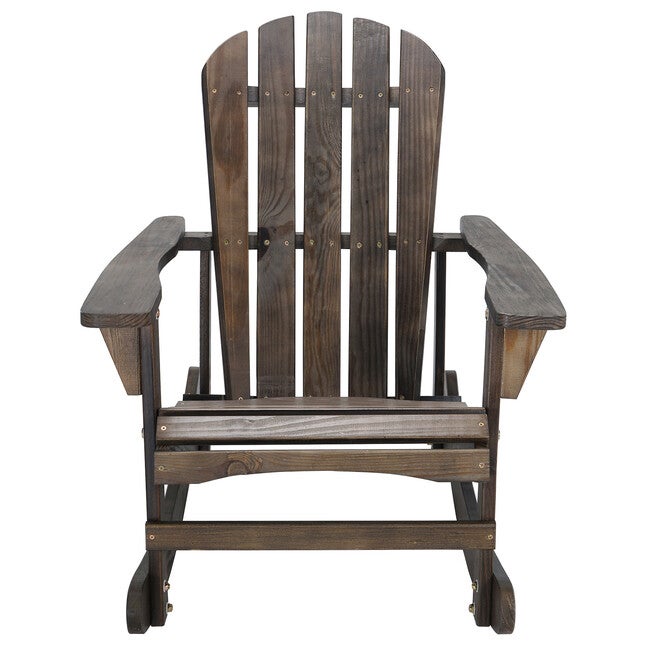 Adirondack Wooden Rocking Chair, DARK BROWN, hi-res image number 0