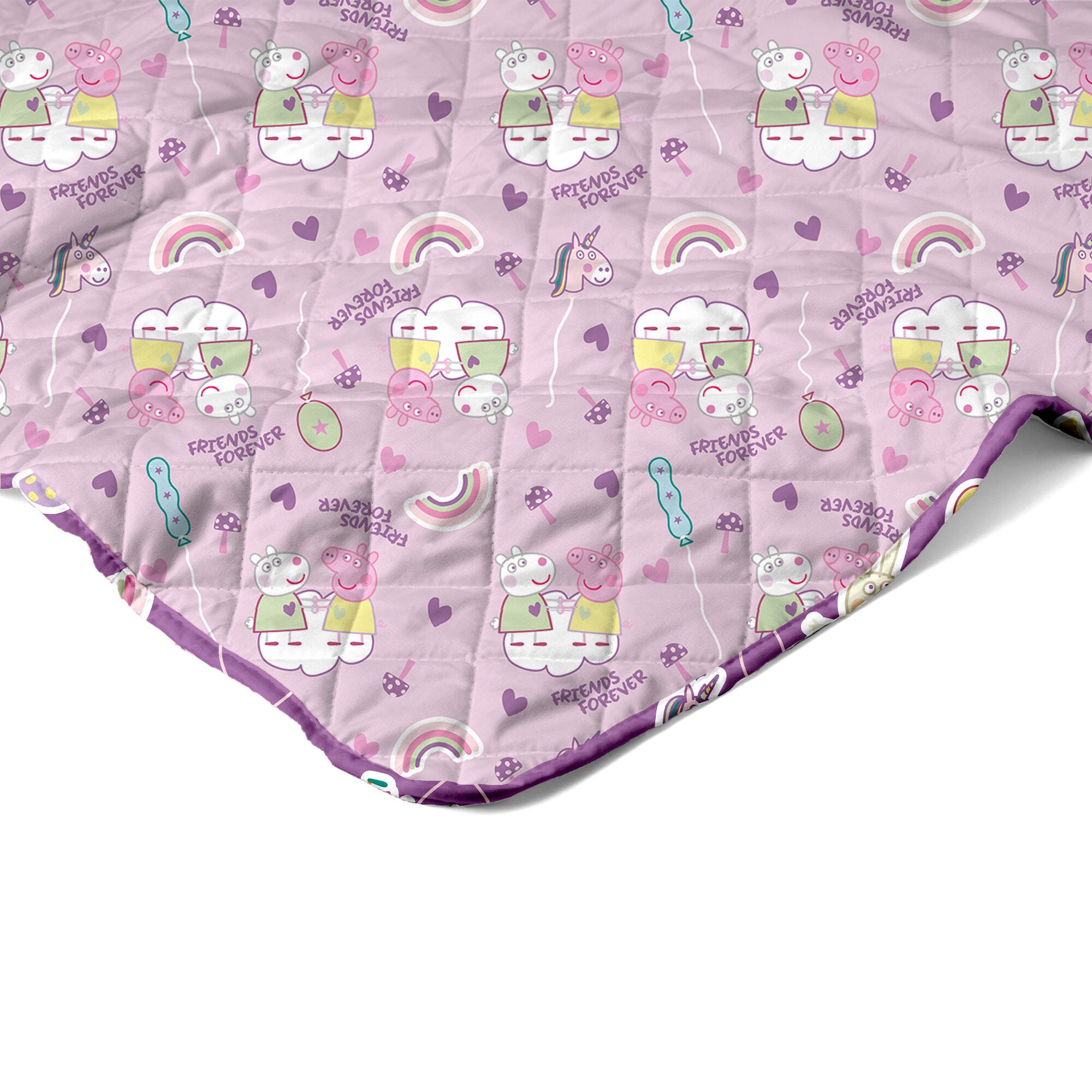 Peppa Pig Peppa Fairgrounds Quilted Throw Blanket 60 x 80 inches, PINK, alternate image number 2