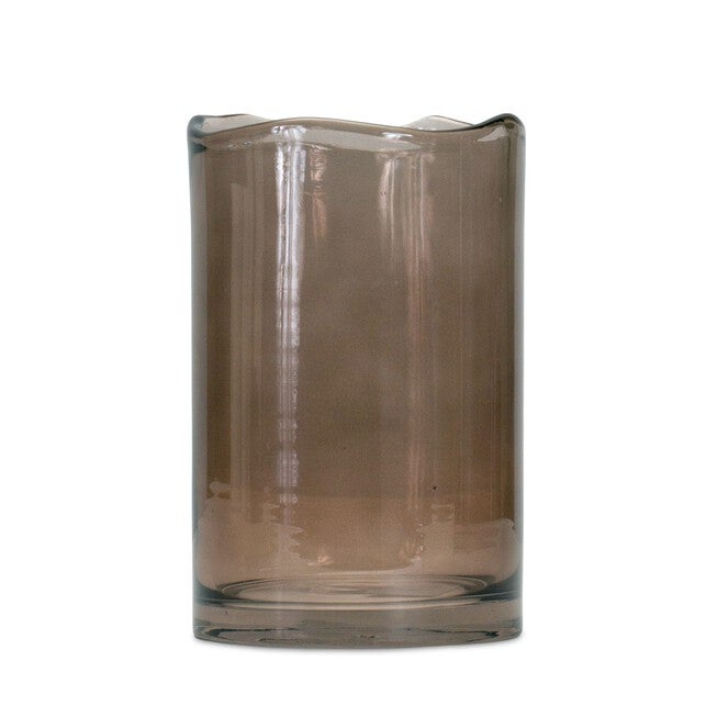 Vase 5 inchesD x 8 inchesH Glass, GREY, hi-res image number null