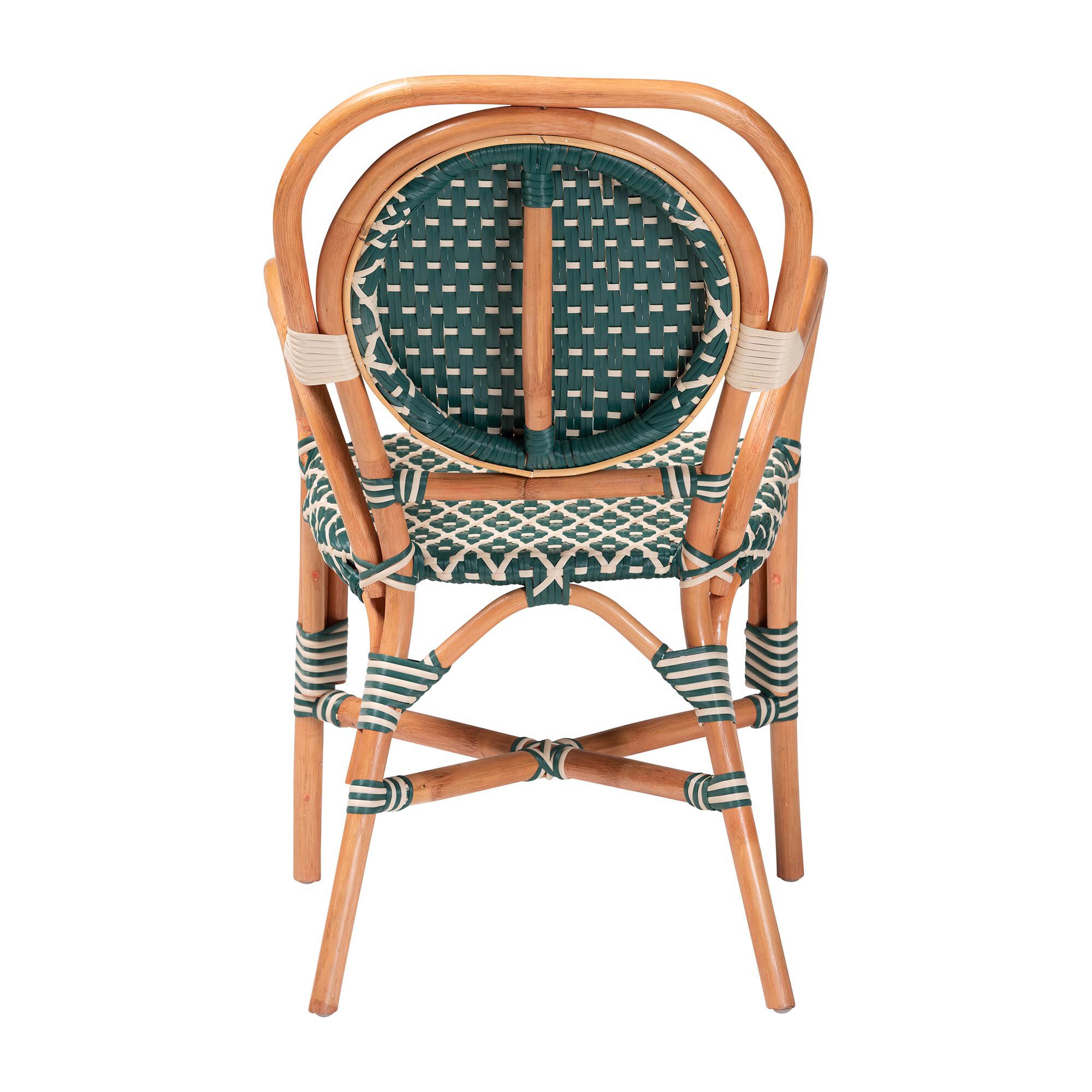 Mattie Rattan Bistro Chair, GREEN, alternate image number 4
