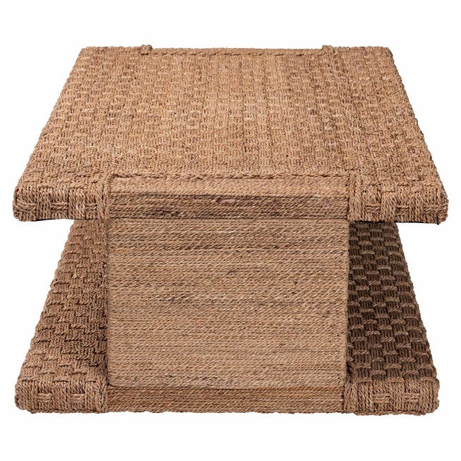 Rhinos Handwoven Seagrass Coffee Table, LIGHT BROWN, alternate image number null