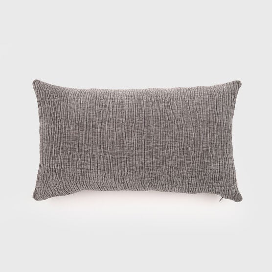 SETA TEXTURED CHENILLE PILLOW 24x14, CHARCOAL GRAY, hi-res image number null