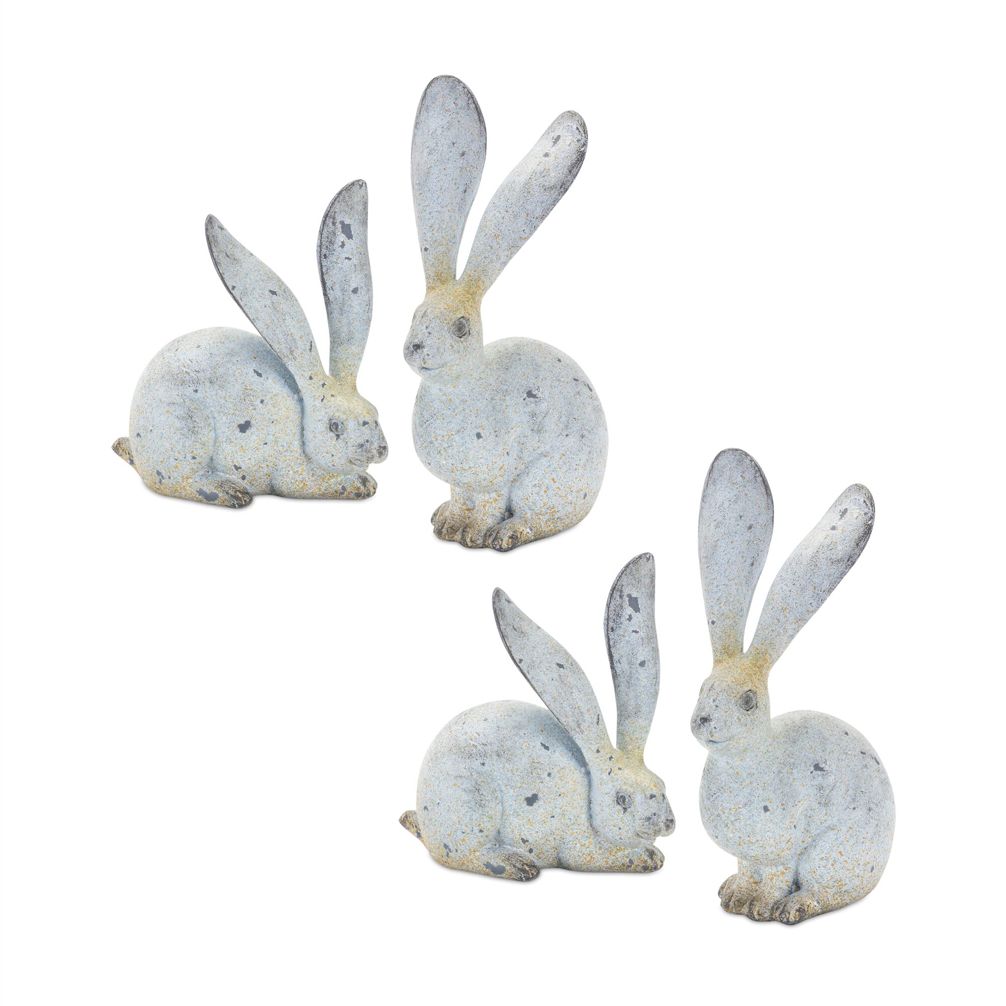 Rabbit (Set of 4) 5.5 inchesH, 8.25 inchesH Resin, GREY/BROWN, hi-res image number 0