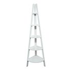 5-Shelf Corner Ladder Bookcase - White, WHITE, hi-res image number null