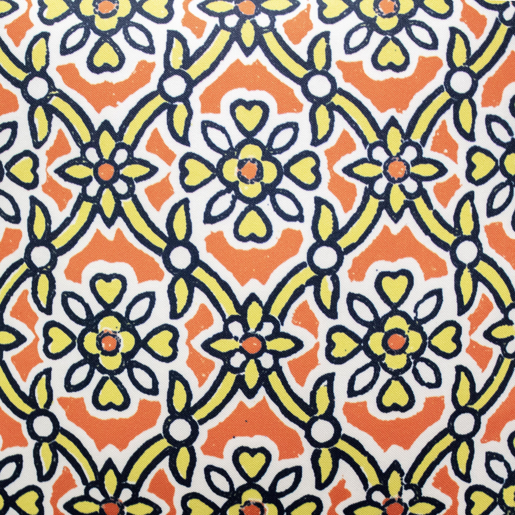 Indoor/Outdoor Reversible Antique Tile Print Decorative Throw Pillow 18X18, Leaf Multi, , alternate image number 4