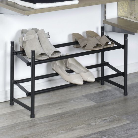 Stackable Telescoping Shoe Rack, Matte Black, , alternate image number null