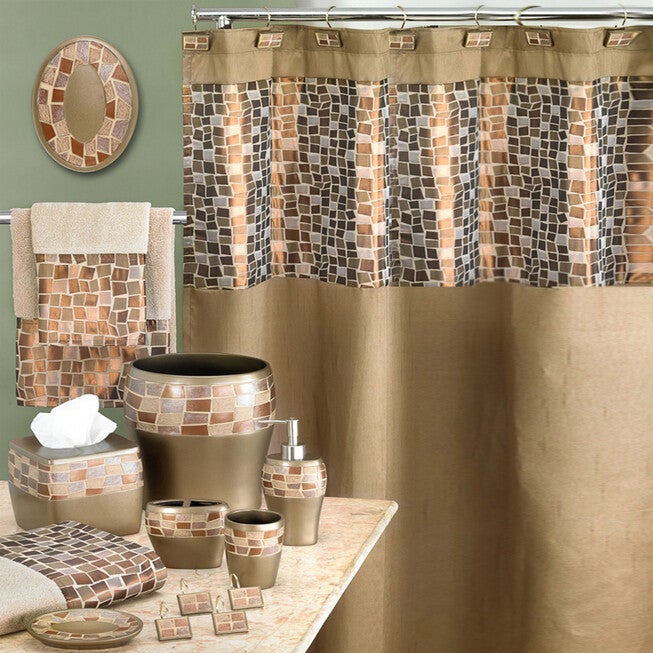Mosaic Stone Set of 12 Shower Hook , BRONZE, hi-res image number null