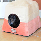 2-In-1 Cat Bed Cave Shape And Cuddle Pet Bed, Orange Beige, , alternate image number null