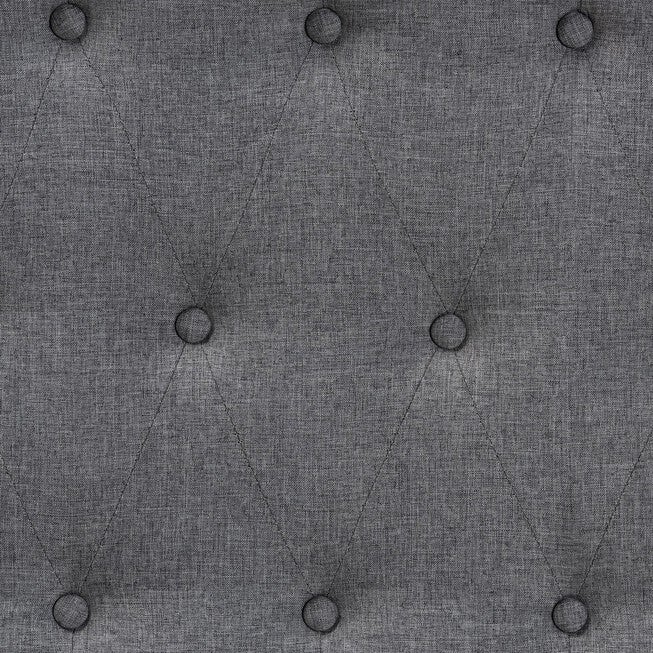 Georgia Classic And Traditional Grey Fabric And Walnut Brown Finished Wood Queen Size Headboard, , alternate image number null