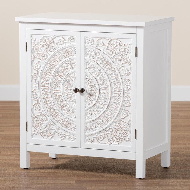 Yelena Classic And Traditional White Finished Wood 2-Door Storage Cabinet, , alternate image number 8